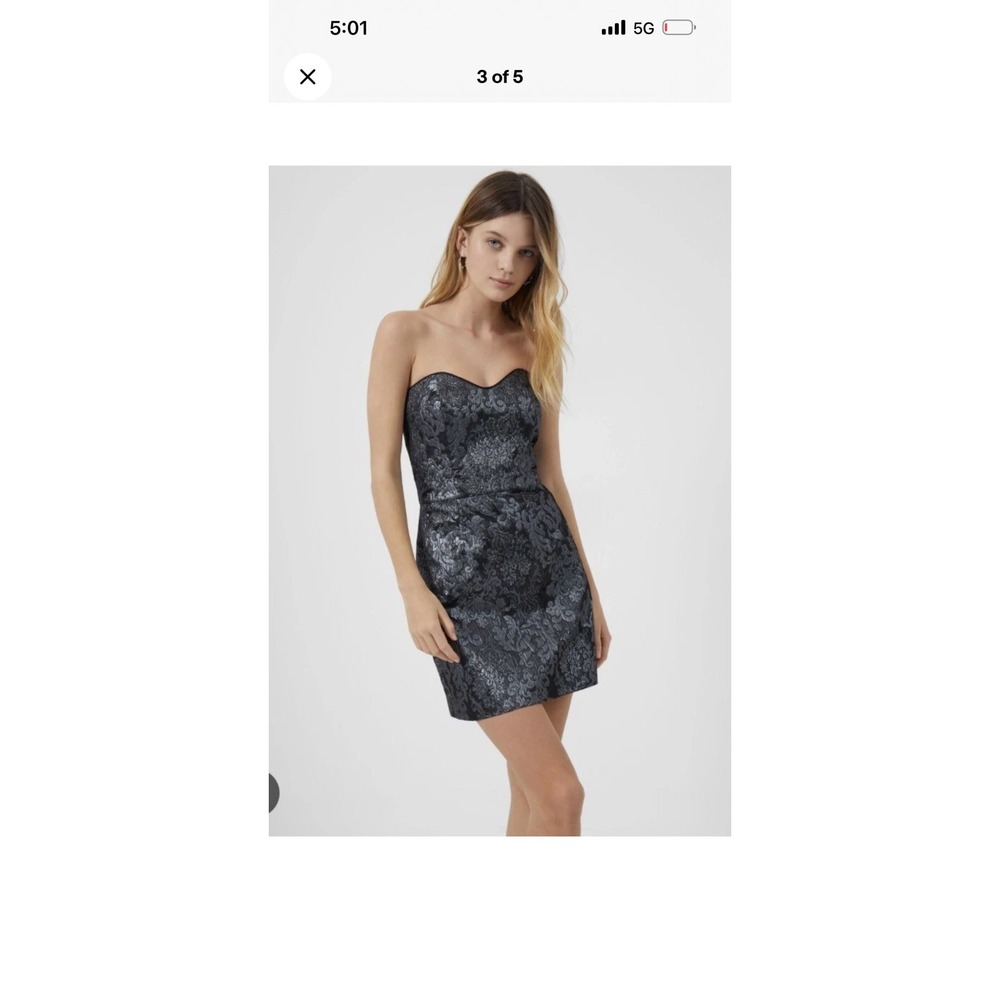 French Connection Womens Little Shilling Jacquard Sweetheart Mini Dress Size 2